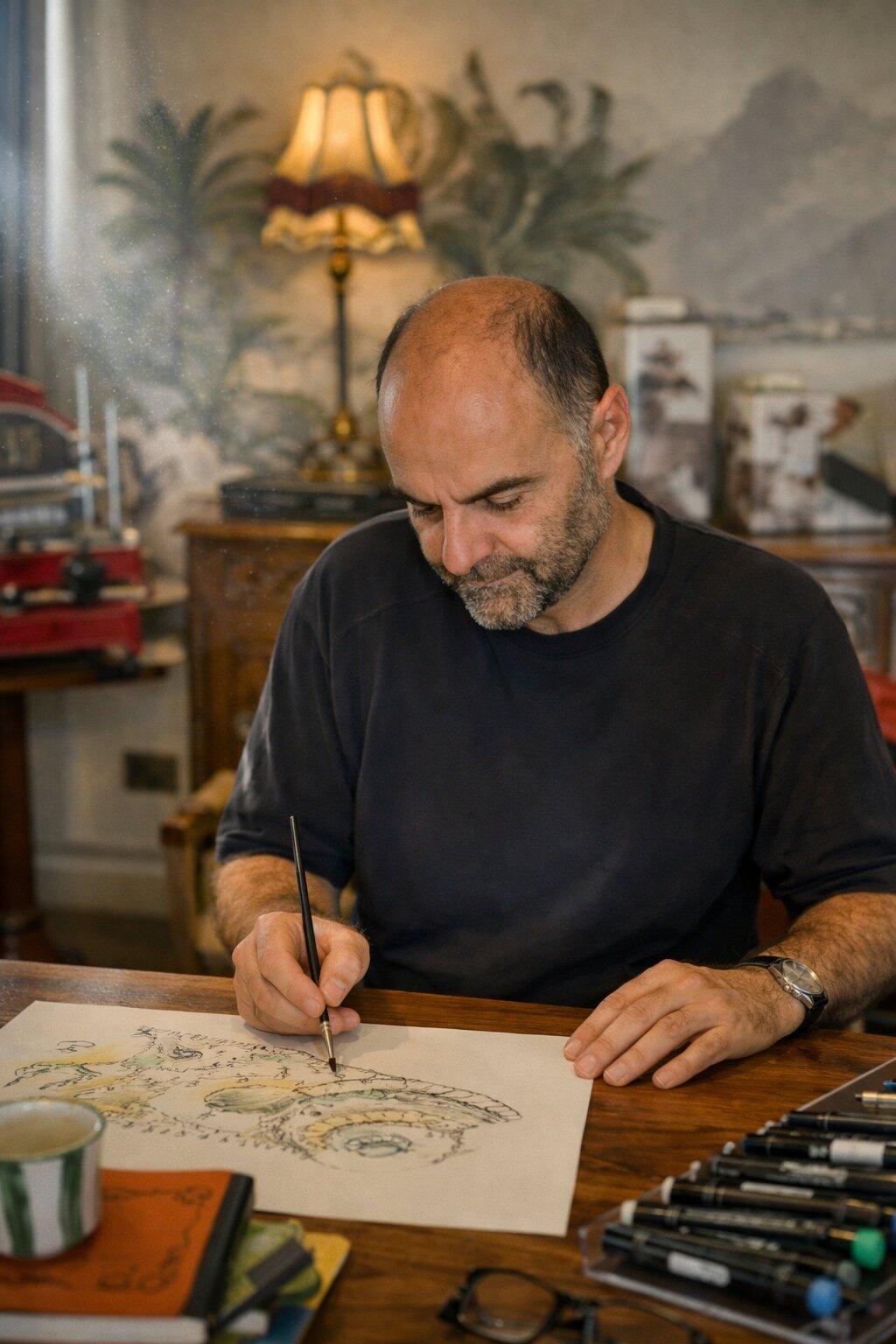 Carlo Schembri in his Lija studio